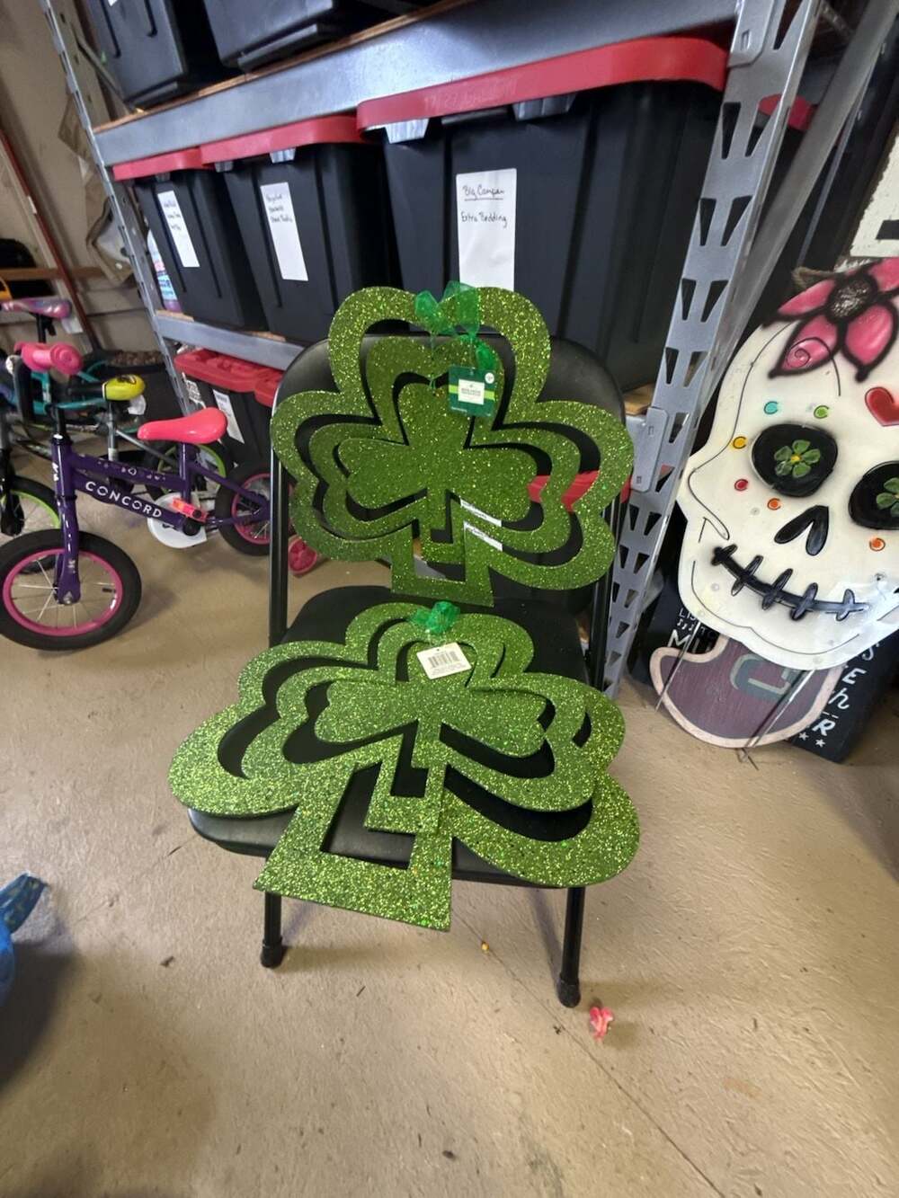 Holiday Living St Patrick's Day Glitter Shamrock Hanging Wall Decor- set of 2